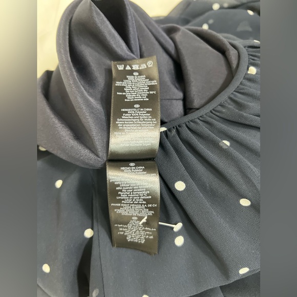 Hobbs London Dark Navy and White Polka Dot Tie Sarah Spot Jumpsuit Size Size 6 - Picture 11 of 13